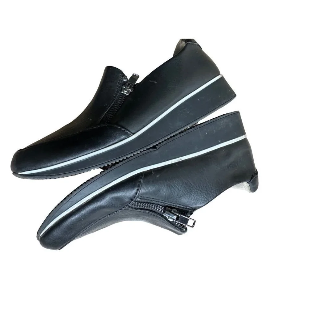 Naturalizer Unisex Youth Oxford, Black Zipper Up Size 4 UK 3 Sku 2264